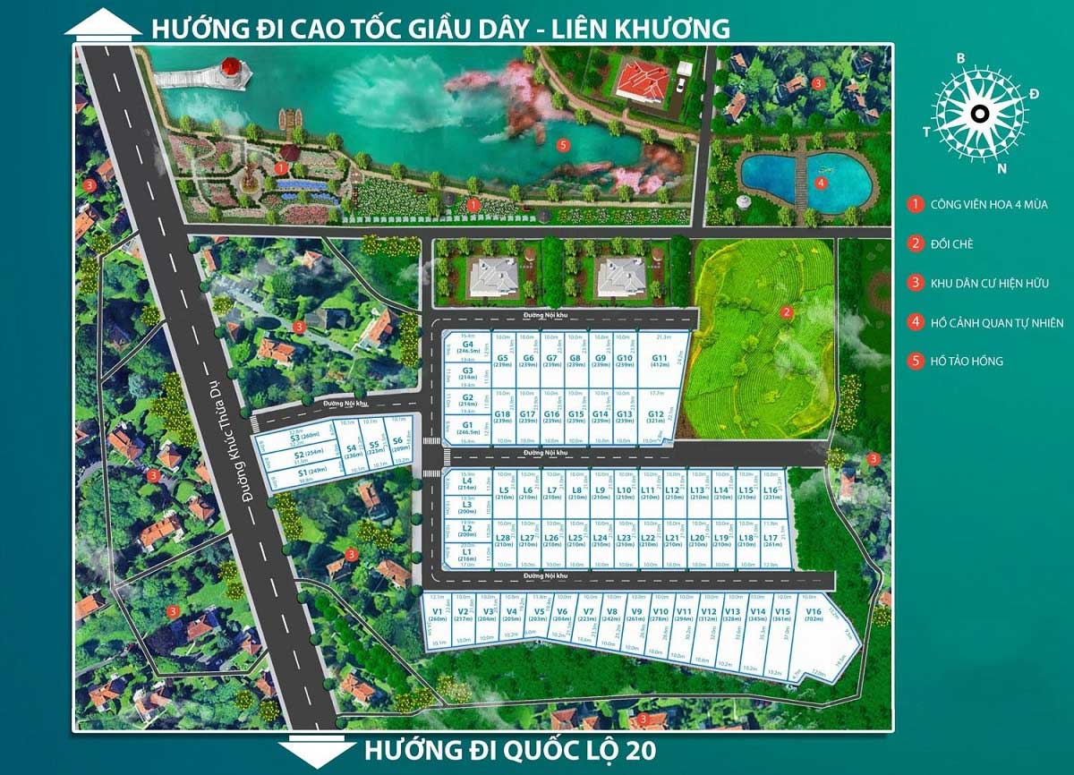 Mat bang Du an Green Villas Bao Loc - Green Villas Bảo Lộc